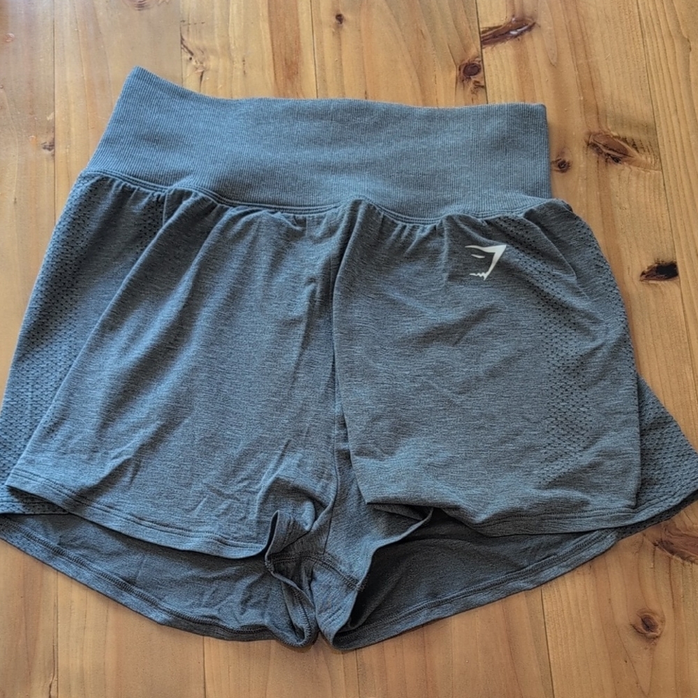 Gymshark Gray Athletic Shorts with Elastic Waistband Medium